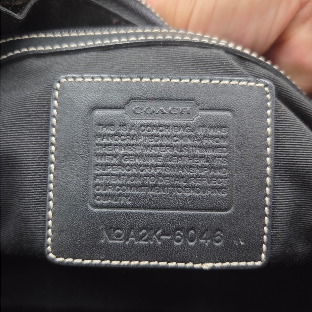 Coach Black and Gray Signature Print with Leather Accents - Picture 3 of 11